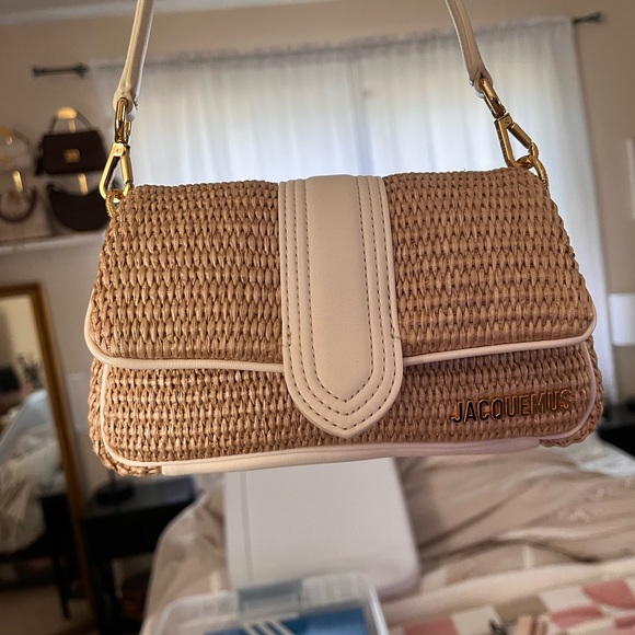 Jacquemus le petit bambimou ivory/natural raffia bag. - Picture 6 of 8